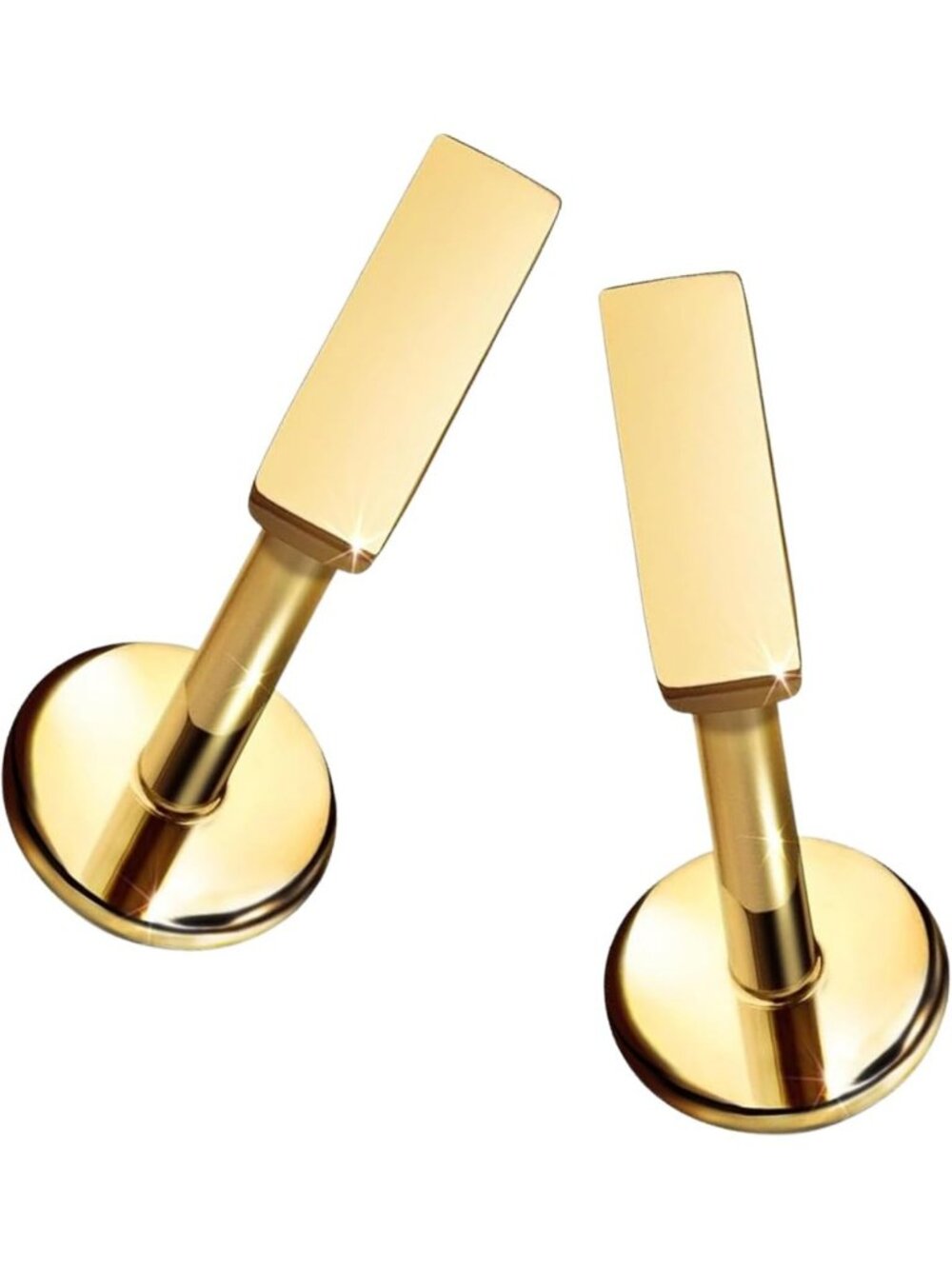 Titanium Flat Back Stud Earring - ASTM-F136, Push Pin Design for Sensitive Ears